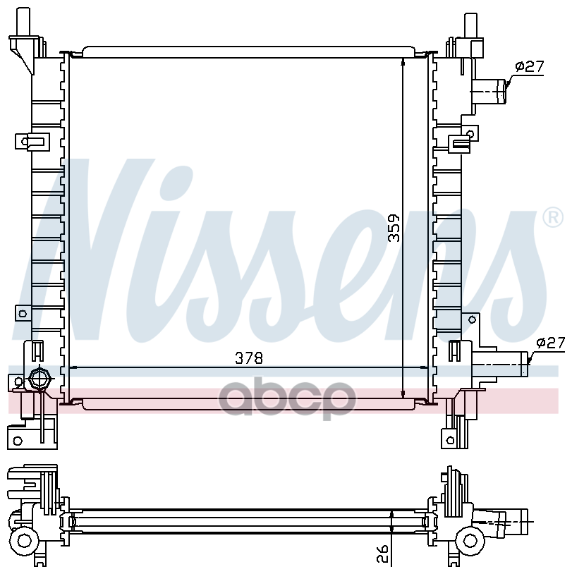 62083A NISSENS Радиатор двигателя FORD KA 96-