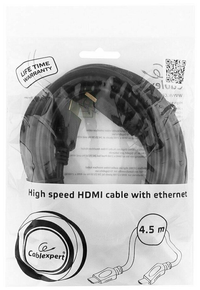 Кабель HDMI 3.0м Gembird v1.4 серия Lihgt черный позолоченные разъемы CC-HDMI4L-10 - фото №3