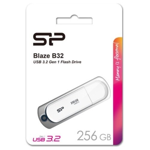 Usb-флешка Silicon Power Silicon Power SP256GBUF3B32V1W 256 Гб Blaze B32, USB 3.2, белая