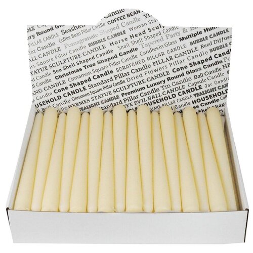 Свеча коническая h250d19 мм 51 шт/уп эконом белая HorizonCandle 1 уп