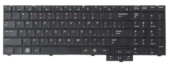Клавиатура для ноутбука Samsung R519, R523, R525, R528, R530, R538, R540, R620, R717, R719, RV508, RV510 (p/n: BA59-02832C)