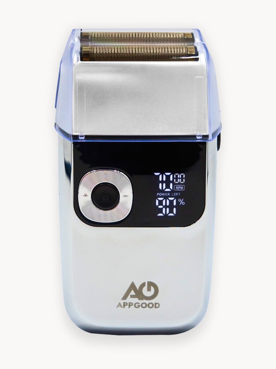 Электробритва шейвер сеточная, Li-ion, 2 бреющих элемента, дисплей, серебристая