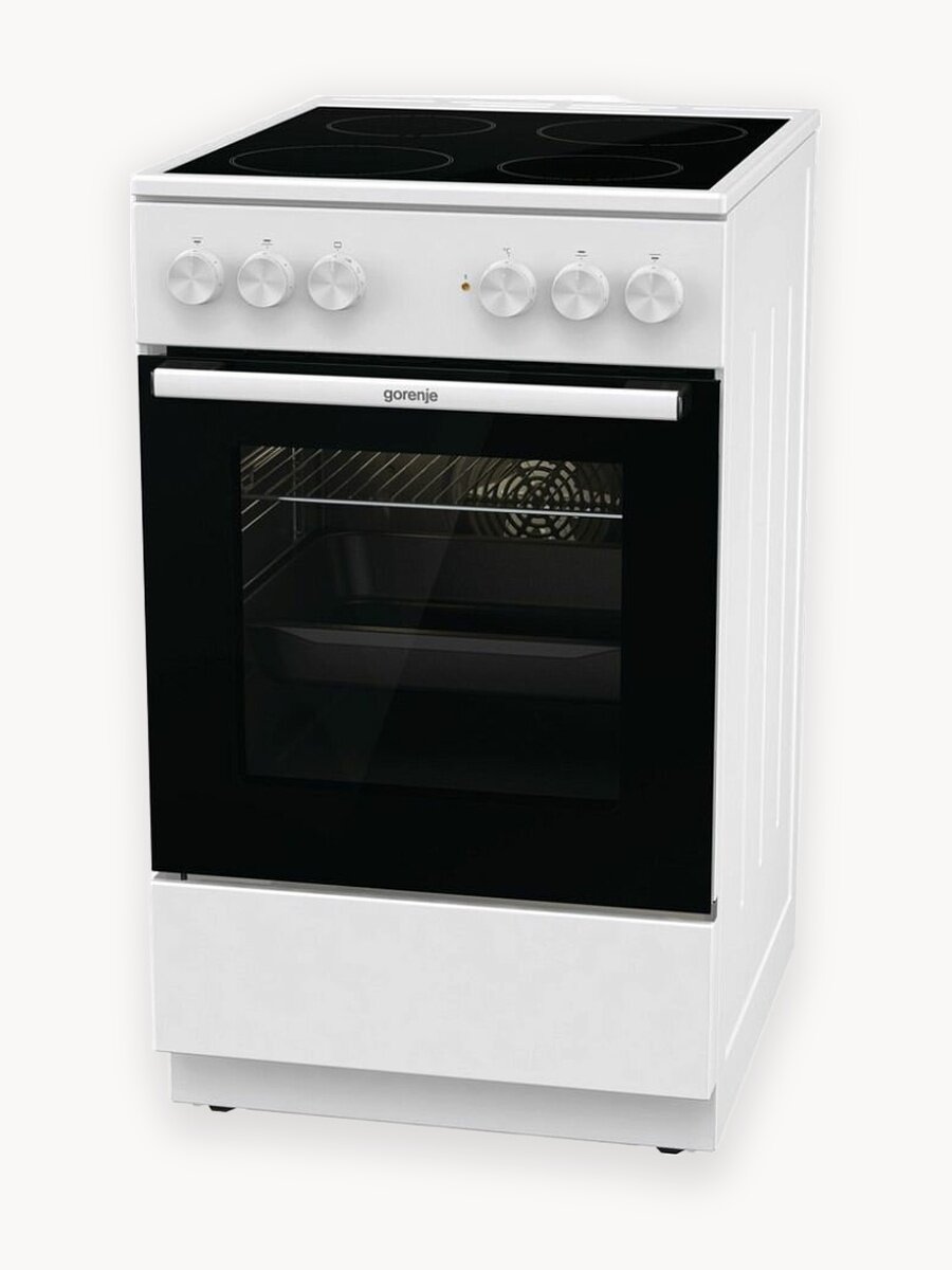 Плита электрическая Gorenje GEC5A61WG, 4 конфорки, с функцией AirFry