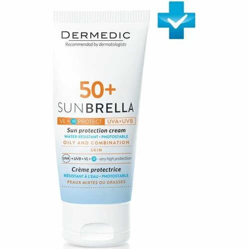 Солнцезащитный крем Dermedic SPF 50+ для жирной кожи и комбинированной кожи, 50 мл