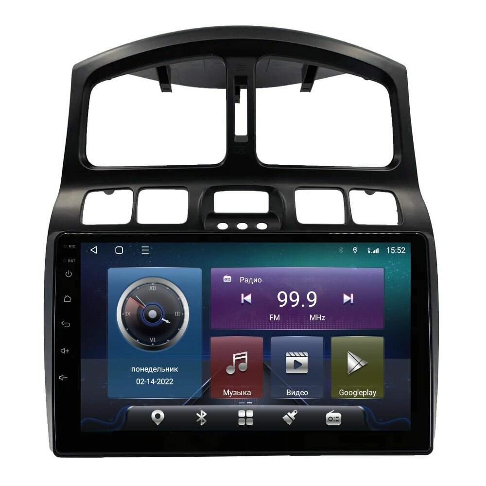 Магнитола CRS-300 Хендай Санта Фе 1 Классик Hyundai Santa Fe 1 Classic 2000-2012 - Android 13 - Процессор 8 ядер - Память 6+128Gb - Carplay - DSP 36 полос - 4G(Sim)
