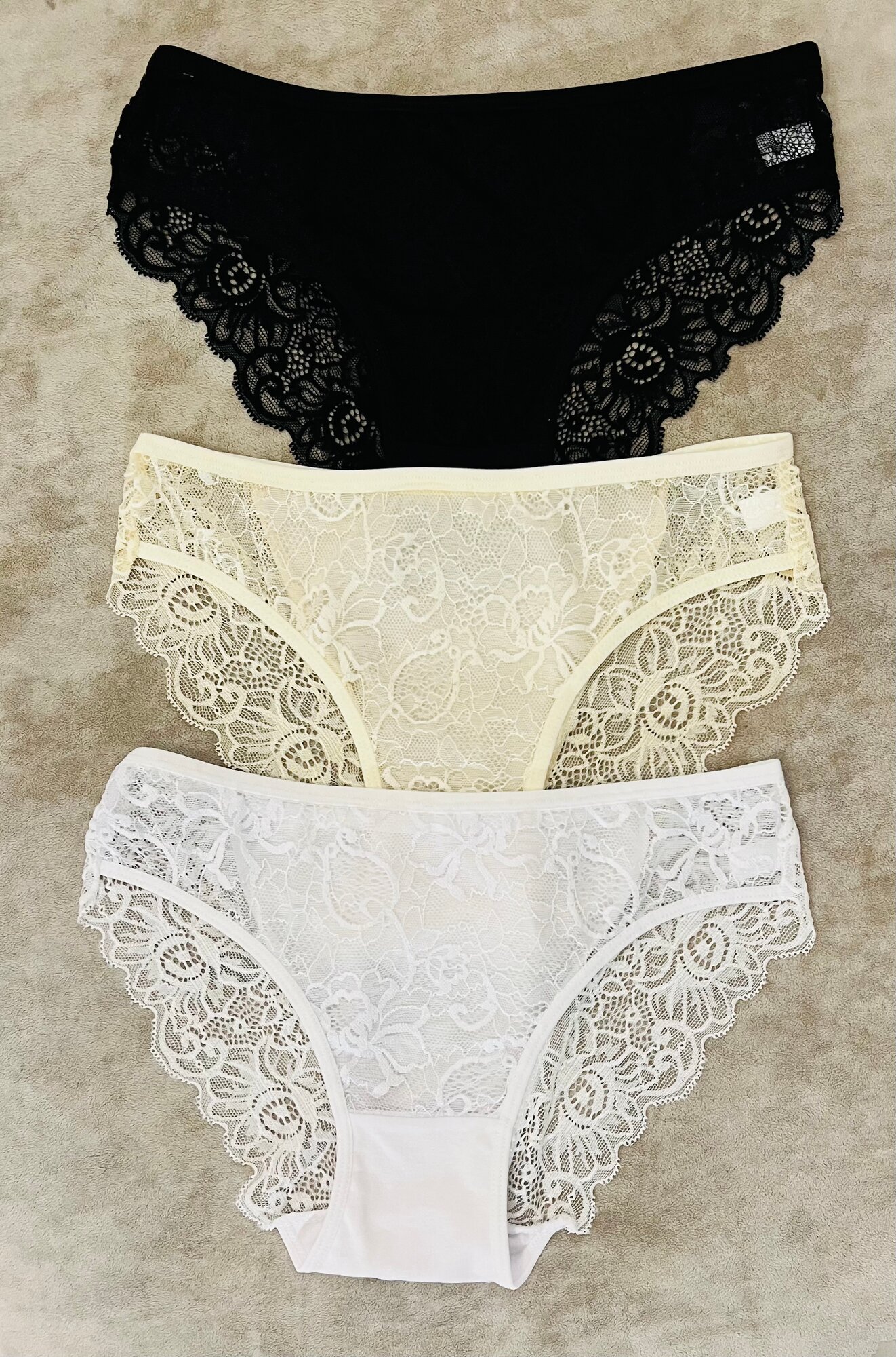Комплект кружевных трусов, 3 штуки,3XL/46