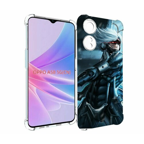 чехол mypads metal gear rising revengeance для oppo a57 5g 2022 задняя панель накладка бампер Чехол MyPads Metal Gear Rising Revengeance для OPPO A58 задняя-панель-накладка-бампер