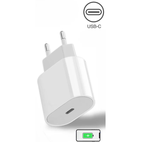 Блок питания 35 Вт / Сетевой адаптер USB-C 35 Вт для iPhone, iPad и Android / USB Type-C/ Быстрое зарядное устройство 35 Ватт/ Белый цвет