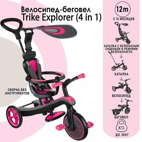 Трехколесный велосипед-беговел Globber Trike explorer 4 in 1