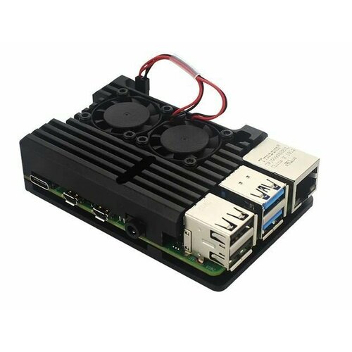 Чехол алюминиевый с охлаждением для Raspberry Pi 4 Model B, черный/синий/серебристый for raspberry pi 3 model b module 1080p 5mp webcam video compatible for raspberry pi 2 model b mini camera