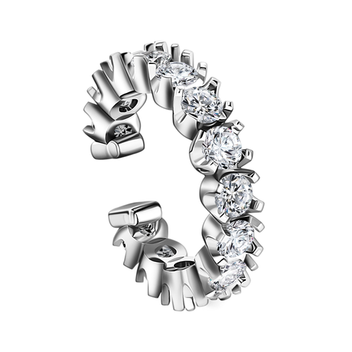 Моносерьга GOLDENGAL, серебро, 925 проба, родирование, фианит, серебряный