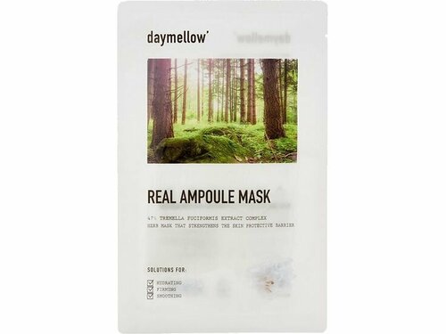 Тканевая маска для лица с экстрактом ледяного гриба daymellow SNOW MUSHROOM REAL AMPOULE MASK