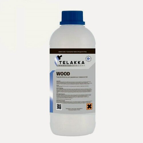 Изображение товара Пропитка дерева от влаги и гниения для наружных и внутренних работ, гидрофобизатор TELAKKA GIDROFOB WOOD 1л