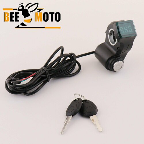 Вольтметр с ключом зажигания 1-100 V на руль для электросамокатов электровелосипедов скутеров 965₽