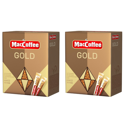 Кофе растворимый порционный MacCoffee Gold, сублимированный, 2 гр х 30 шт, 2 уп