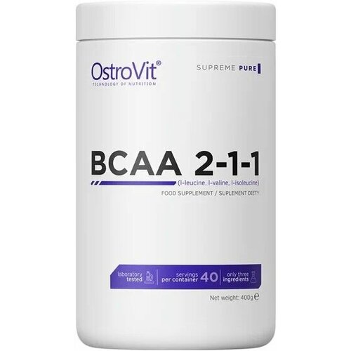 OstroVit, Supreme Pure BCAA 2-1-1, 400 г, вкус: Нейтральный bcaa stl bcaa 2 1 1 нейтральный 400 шт