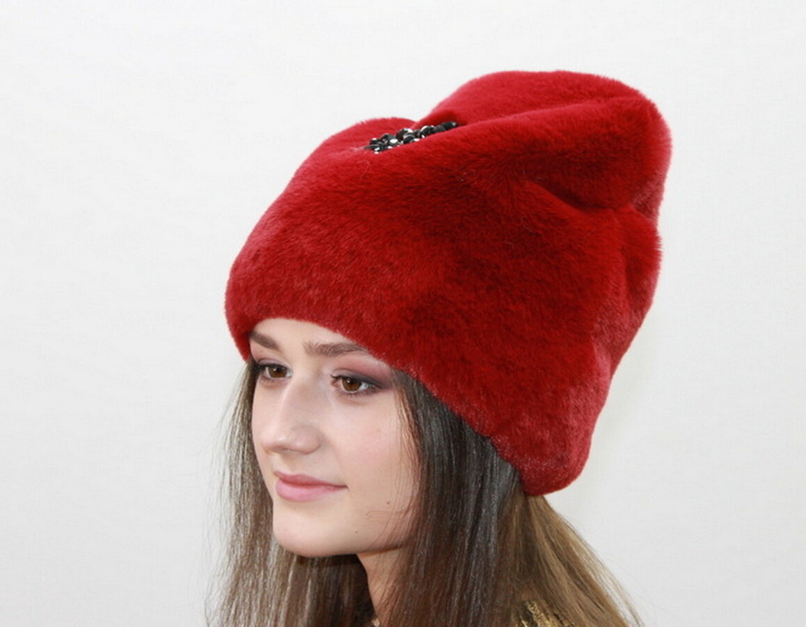 Шапка-бини из эко меха, Бренд Мария для женщин