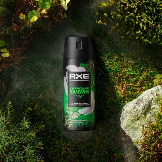 Дезодорант-аэрозоль Axe Изумрудный пачули 72ч защиты, 150 мл — фото 1