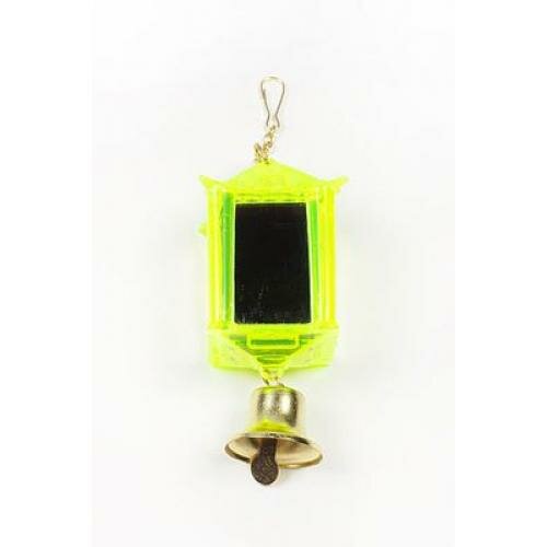 010215 Игрушка д/птиц Фонарик зеркальный с колокольчиком пластик 35см х720