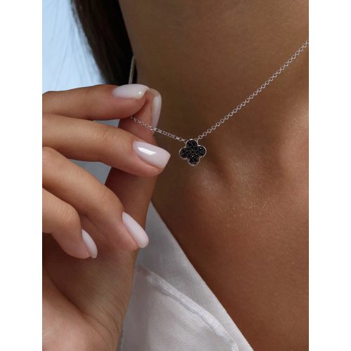 Подвеска Argentum, серебро, 925 проба, родирование, размер 1 см., черный