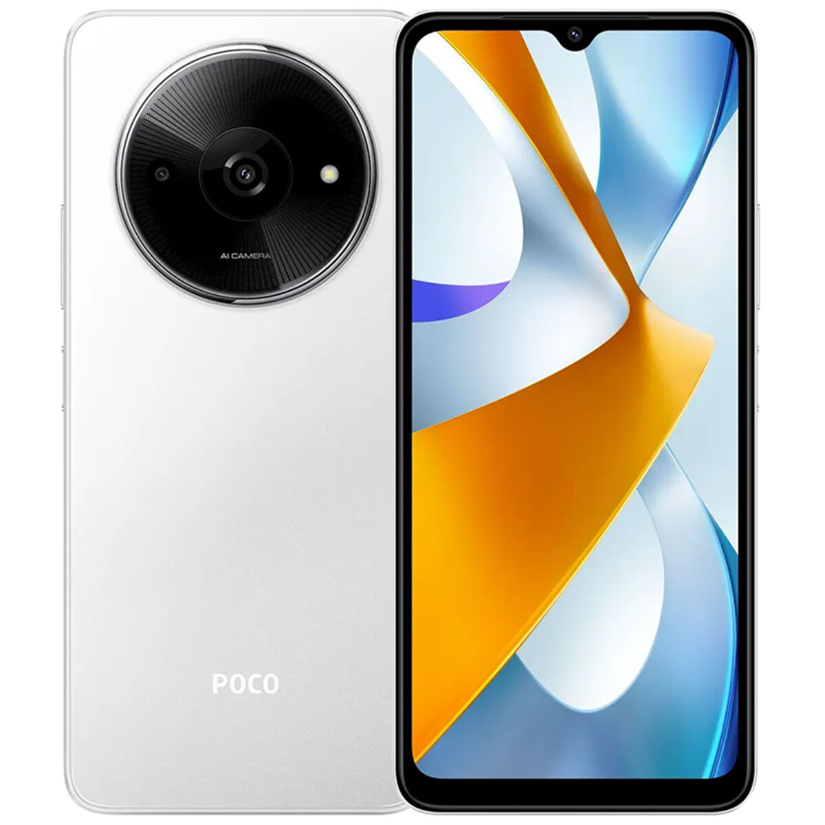 Смартфон POCO C61, Глобальная версия , MediaTek Helio G36, 6.71" Показать, 5000 мАч, 4/128 ГБ , Белый