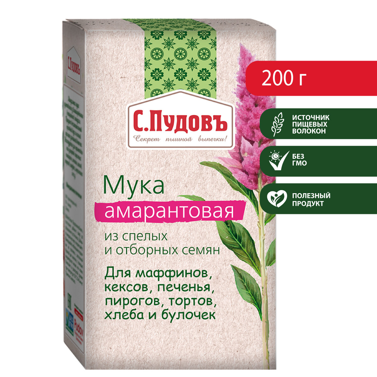 Мука амарантовая С. Пудовъ, 200 г