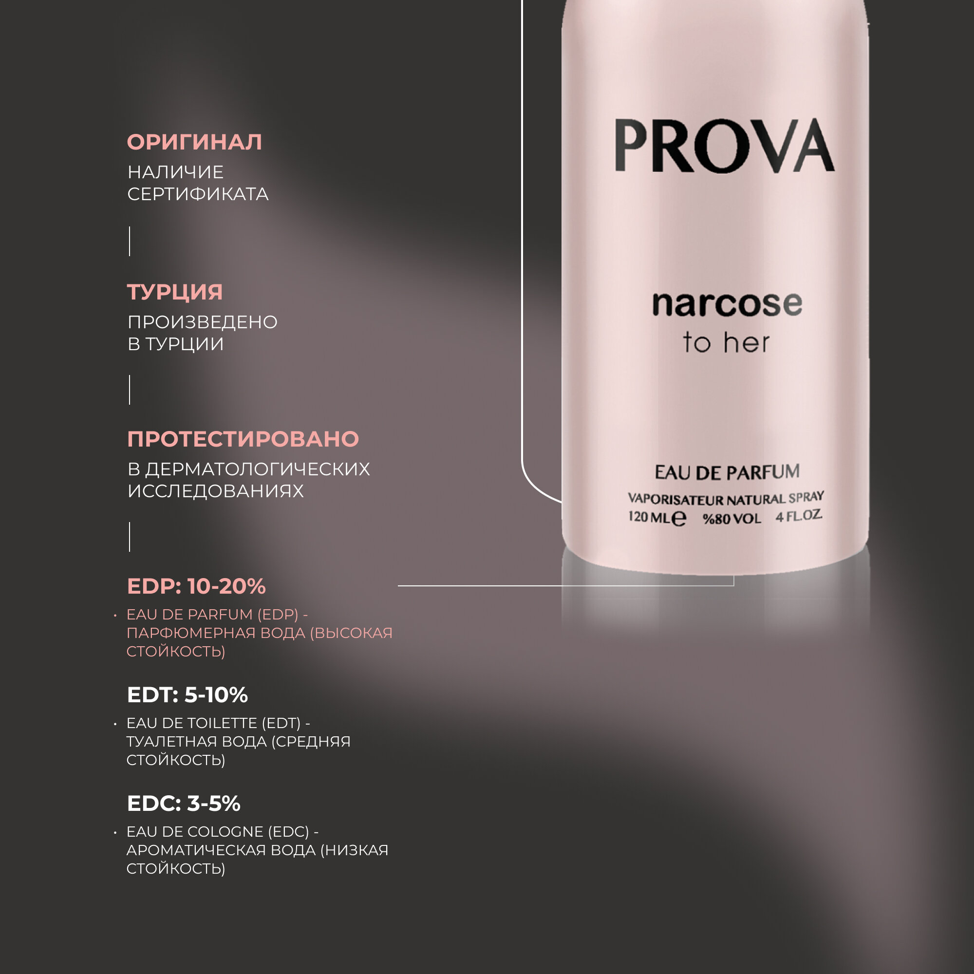 Духи PROVA Narciso Rodriguez for Her, женская парфюмерия, 120 мл — фото 1