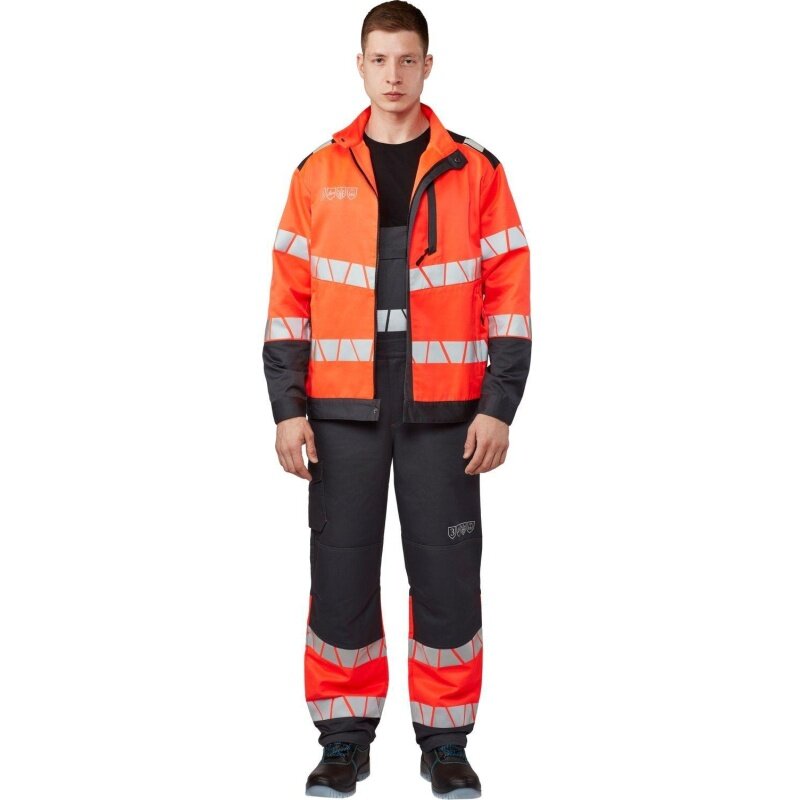 Полукомбинезон рабочий КНР летний мужской Равелин красный графит размер 48-50 рост 182-188