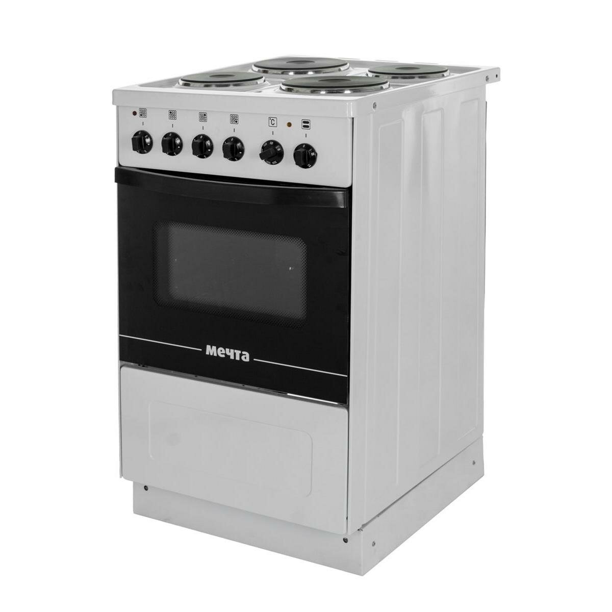 Электроплита Мечта 12-06-03СБ 4 конфорки электрическая духовка эмаль белая