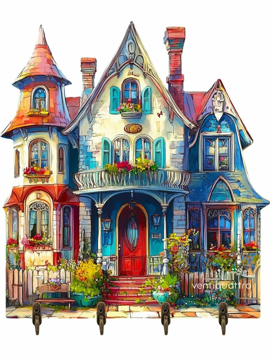 Ключница настенная Волшебный домик