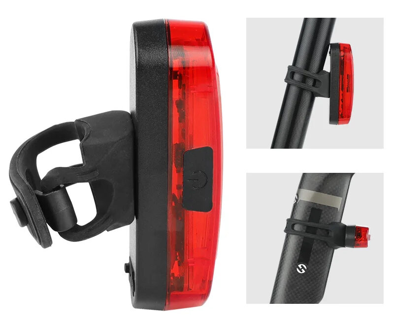 Фонарь Deemount, USB, задний, перезаряжаемый, для велосипеда, 100 лм — фото 1