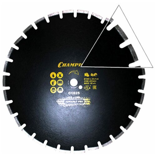 Диск алмазный 500х25,4х10х4 мм CHAMPION асфальт PRO Asphafight C1625