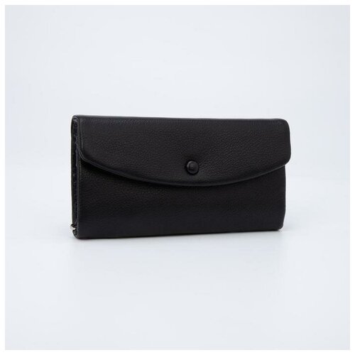 фото Кошелёк женский, 2 отдела на кнопке, цвет чёрный нет бренда