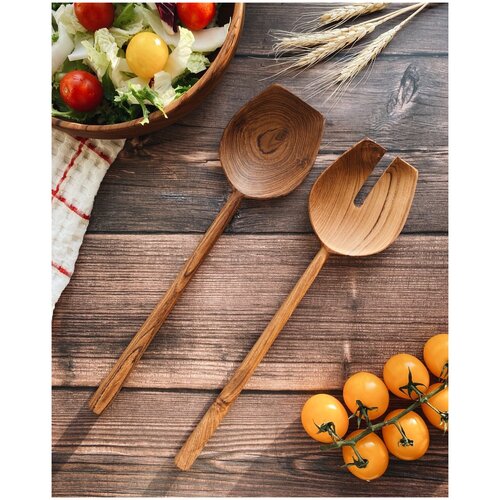 Деревянные Парные ложки для салата 30х85 см тик Индонезия VITTOVAR 1500₽