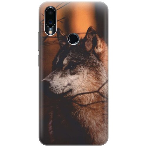 фото Re:pa накладка transparent для meizu note 9 с принтом "красивый волк"