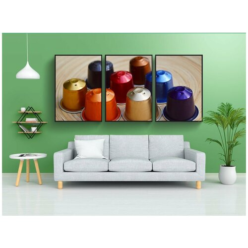 фото Набор модулных постеров для интерьера "кофейная капсула, nespresso, переработка" 60x90 см. в тубусе, без рамки lotsprints