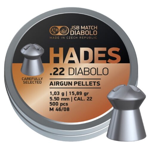 Пули JSB Hades Diabolo 5,5 мм, 1,03 грамм, 500 штук пули jsb test diabolo набор 5 5 мм 210 штук