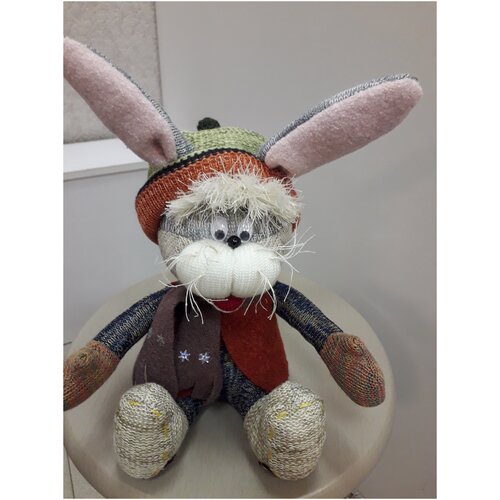 Игрушка-сувенир Заяц из вологодского льна ручной работы