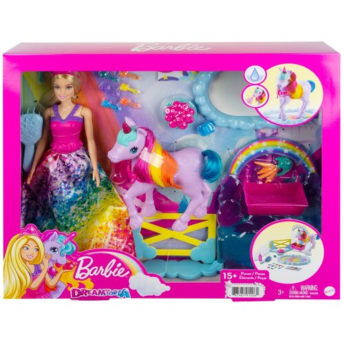 Игровой набор Barbie Дримтопия Кукла и единорог, GTG01 разноцветный игровой набор barbie кукла дримтопия и единорог