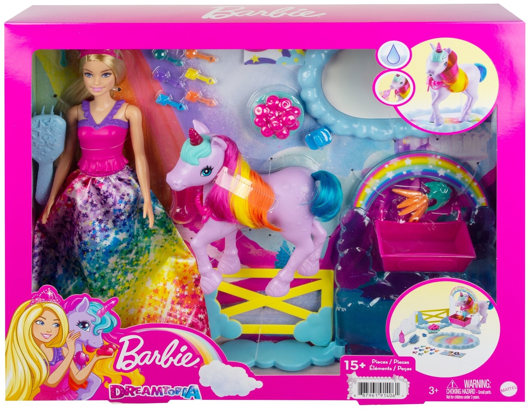 Игровой набор Barbie Дримтопия Кукла и единорог, GTG01