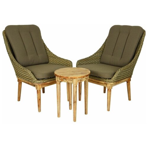 Kaemingk Комплект мебели из искусственного ротанга Марсель: 1 столик + 2 кресла 840762