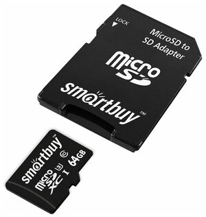 Micro SDXC карта памяти Smartbuy 64GB U3 V30 A1 Advanced R/W up to 90/55 с адапт (SB64GBSDU1A-AD)