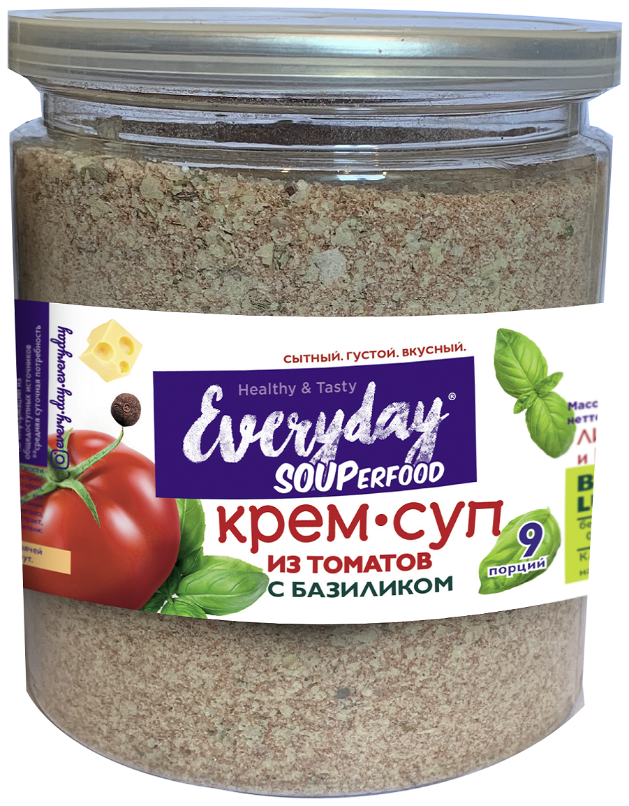 Крем-суп Everyday "из томатов с базиликом" пэт-банка 261 гр.