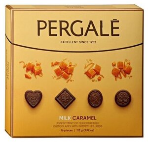 Подарочный набор Pergale ассорти Milk Caramel Collection из молочного шоколада с карамельными начинками