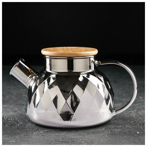 Чайник заварочный «Круиз», 800 мл, с металлическим ситом, цвет серый