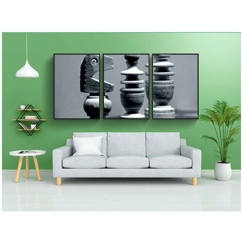 фото Набор модулных постеров для интерьера "шахматы, шахматная доска, шахматные фигуры" 60x90 см. в тубусе, без рамки lotsprints