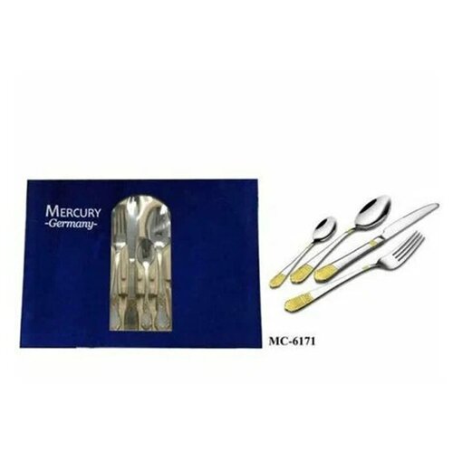 Набор столовых приборов Mercury MC-6171 24-предмета (Версаче синий бархат)