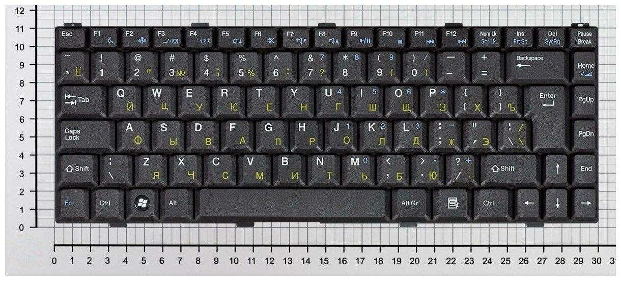 Клавиатура для ноутбука Asus 642A01566 Черная без рамки