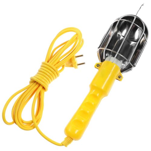 Светильник переносной с выключателем под лампу E27, 5 метров, желтый
