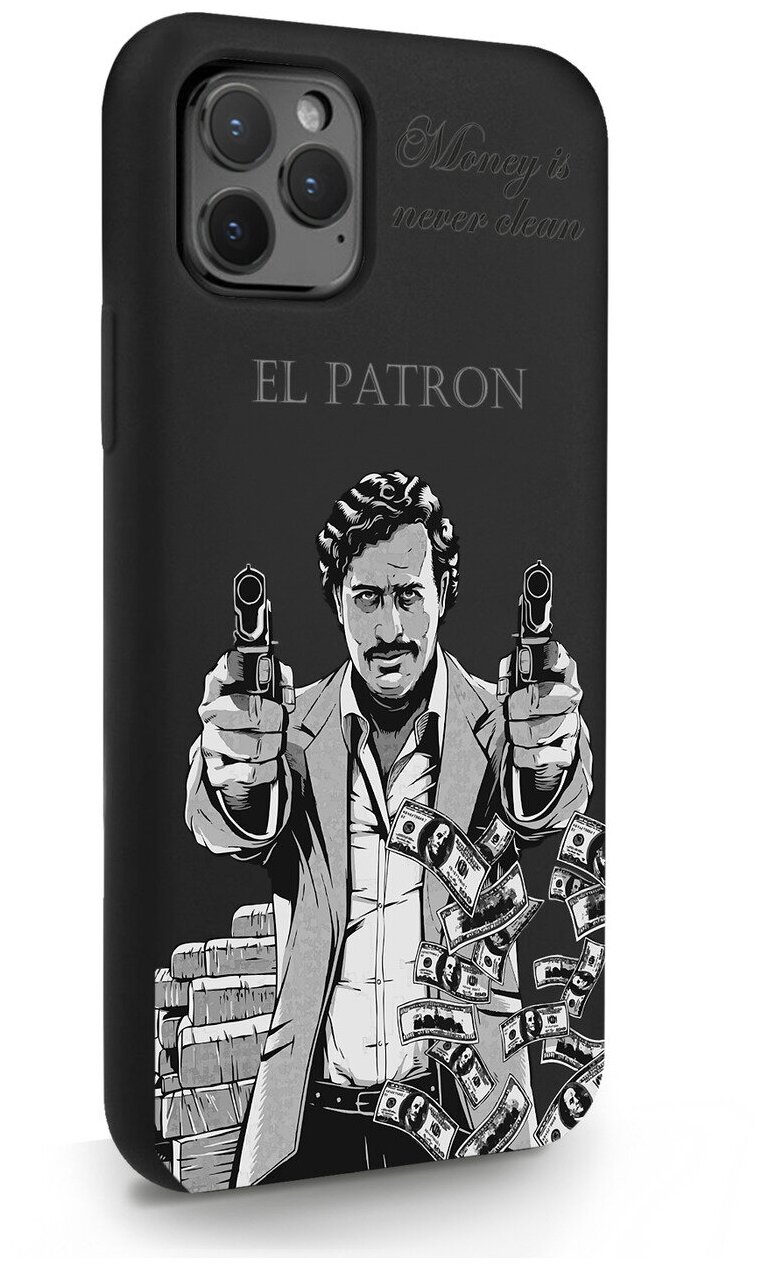 Черный силиконовый чехол MustHaveCase для iPhone 11 Pro El Patron Pablo Escobar/ Пабло Эскобар для Айфон 11 Про Противоударный